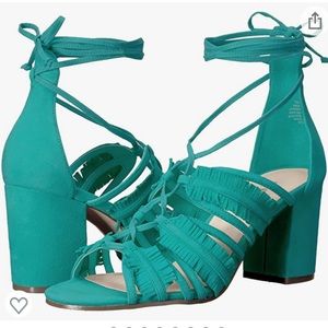 NIB Nine West Genie Lace-Up Block Heel Sandals